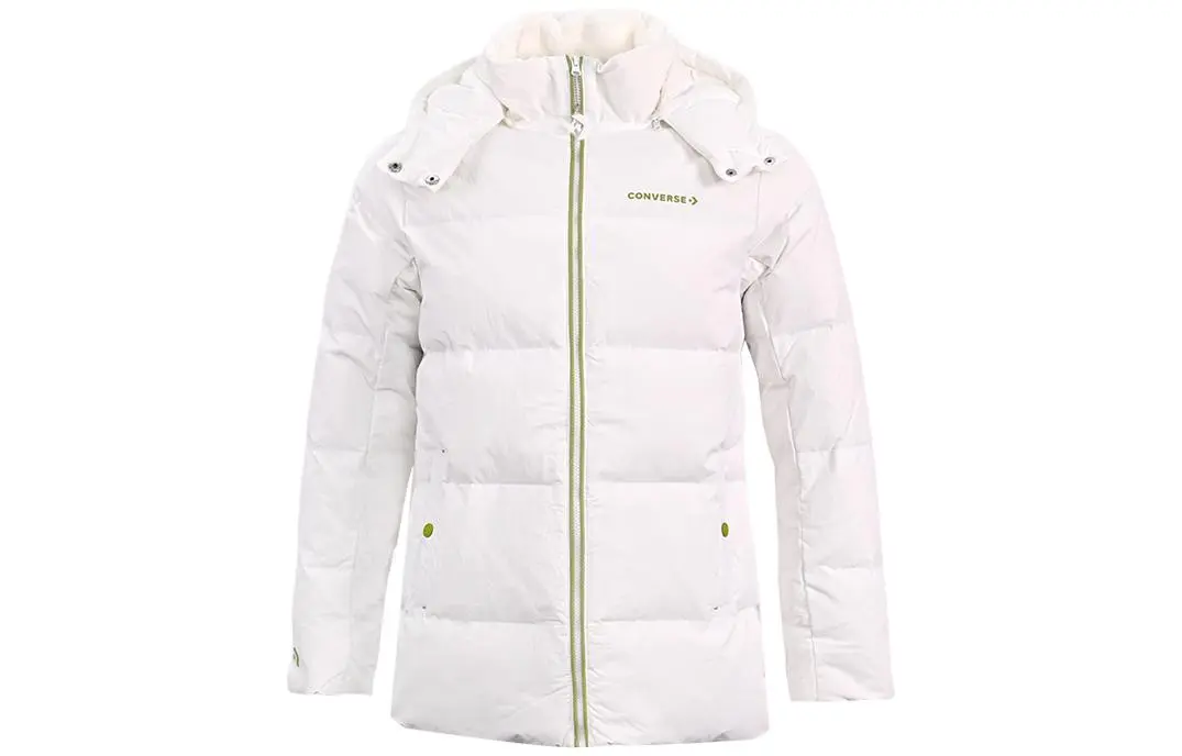 Converse Down Jackets Women's White Hooded Moderate Straight Fit