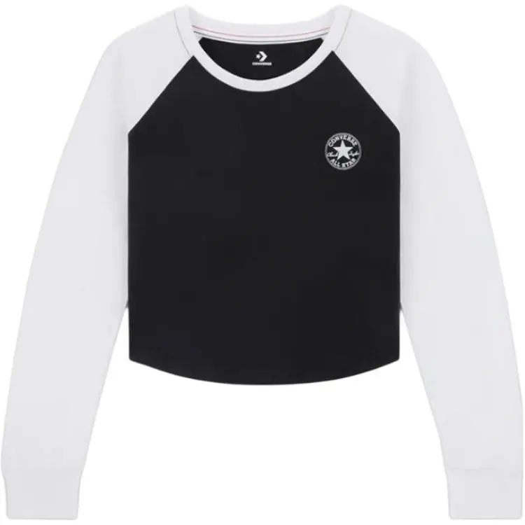 Converse T-Shirts Women's Black Crew Neck Moderate