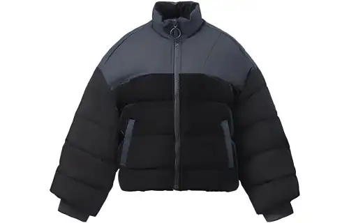Li Ning Down Jackets Women's Black Stand Collar Moderate Puffer Jacket