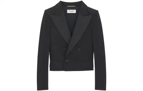 SAINT LAURENT Jackets Women's Black Suit Collar Moderate