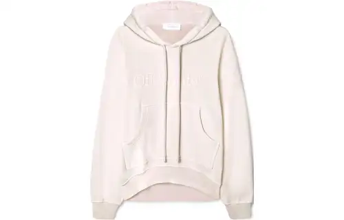 OFF-WHITE Laundry logo-embroidered cotton hoodie