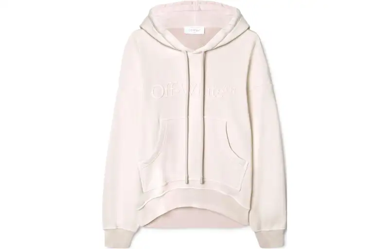 OFF-WHITE Laundry logo-embroidered cotton hoodie