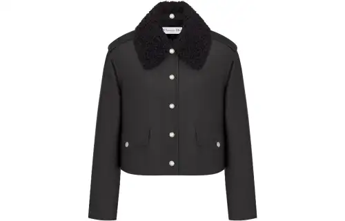 DIOR Jackets Women's Black Lapel Moderate Other