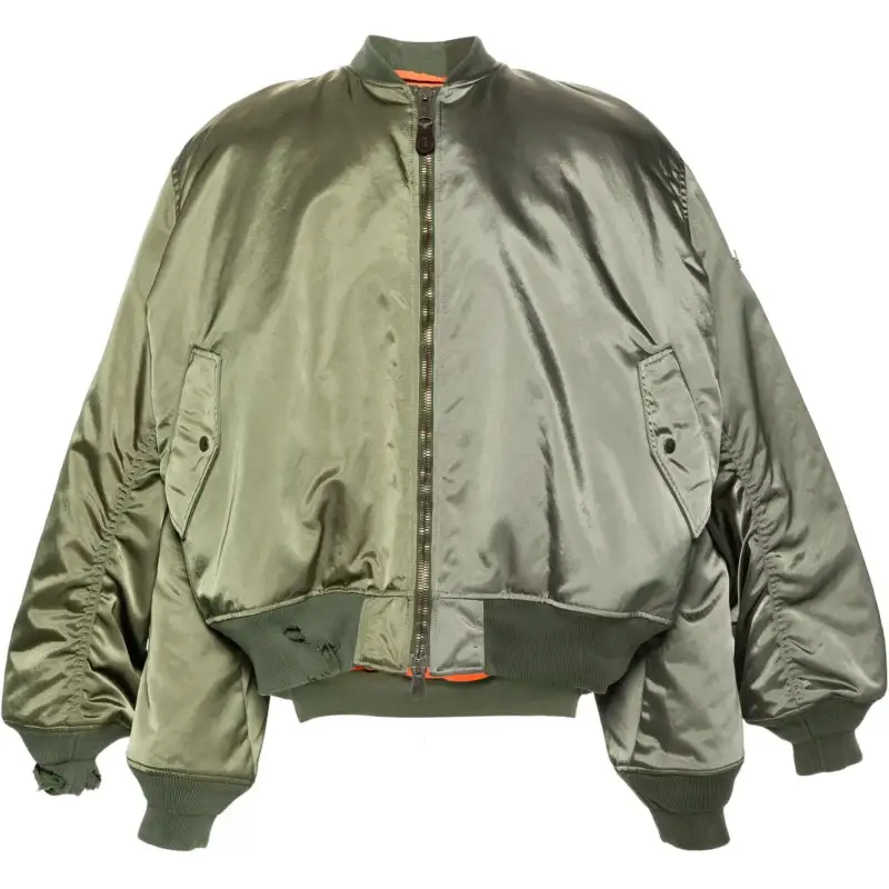 Balenciaga Double sleeve Satin Bomber Jacket