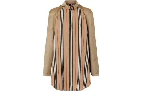 Burberry Shirts Women's Brown Stand Collar Moderate Other
