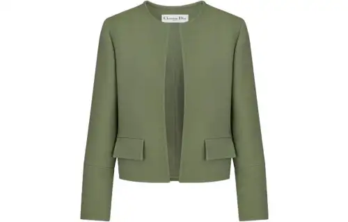 DIOR Jackets Women's Green Crew Neck Moderate