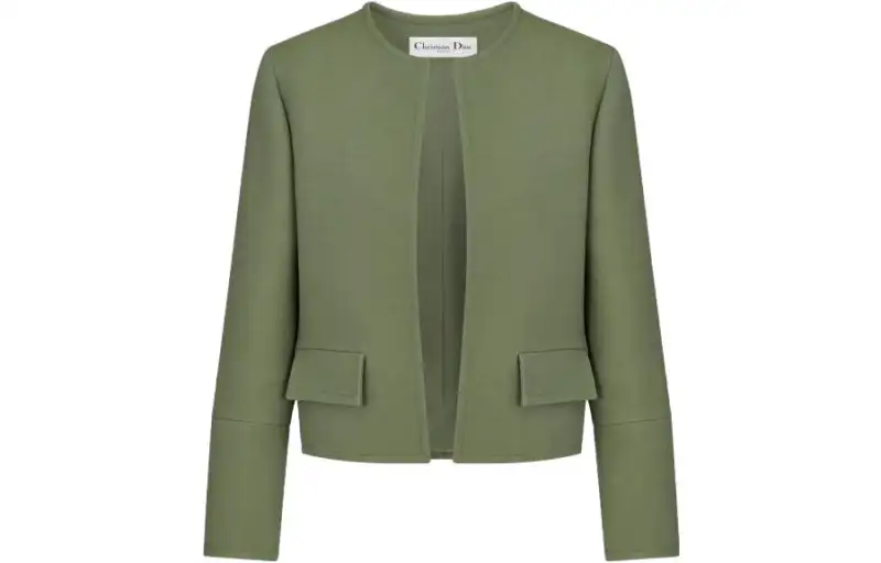 DIOR Jackets Women's Green Crew Neck Moderate