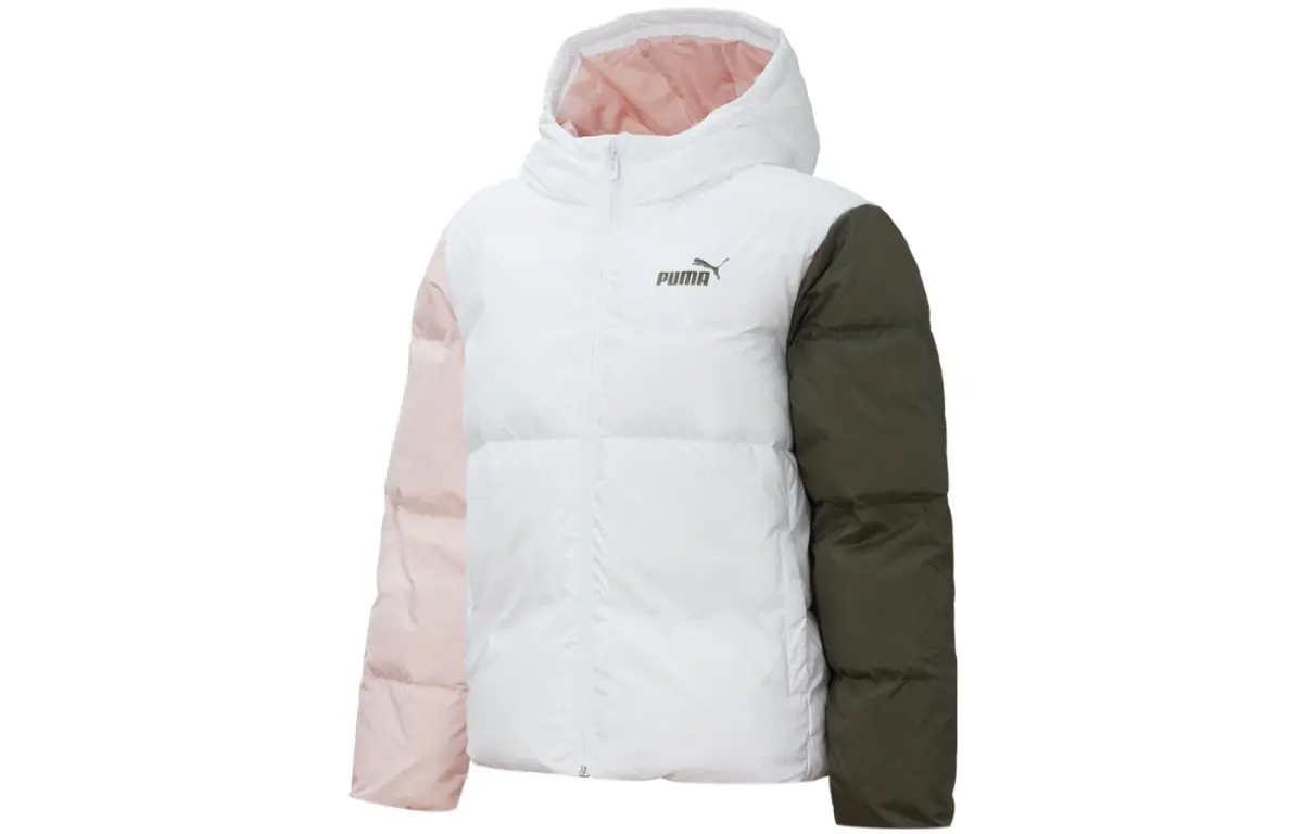 PUMA Down Jackets Women's White Hooded (Non-detachable) Moderate
