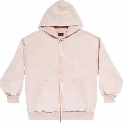 Balenciaga Logo Printed Zip-Up Hoodie