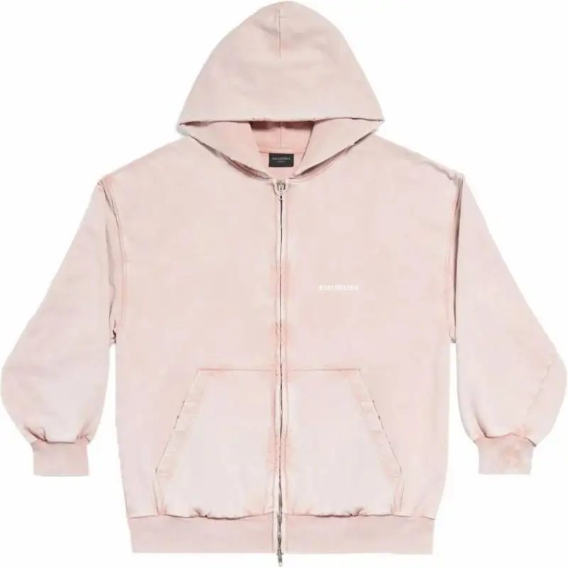 Balenciaga Logo Printed Zip-Up Hoodie