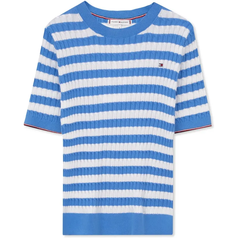 Tommy Hilfiger Cable Knit Slim Short Sleeve Jumper