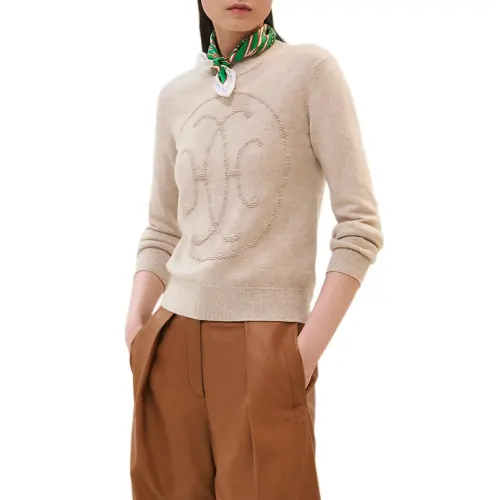HERMES Cashmere Sweater Women's Beige