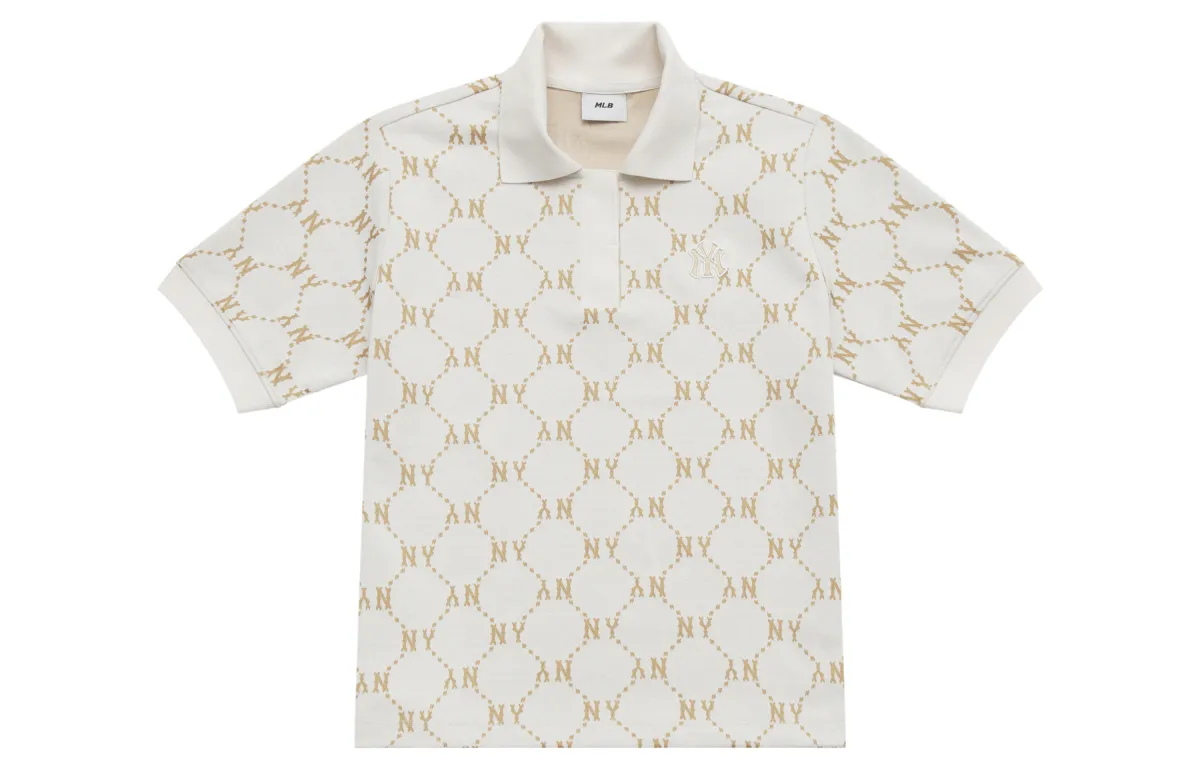 MLB MONOGRAM Polo Shirt Women's Ivory White