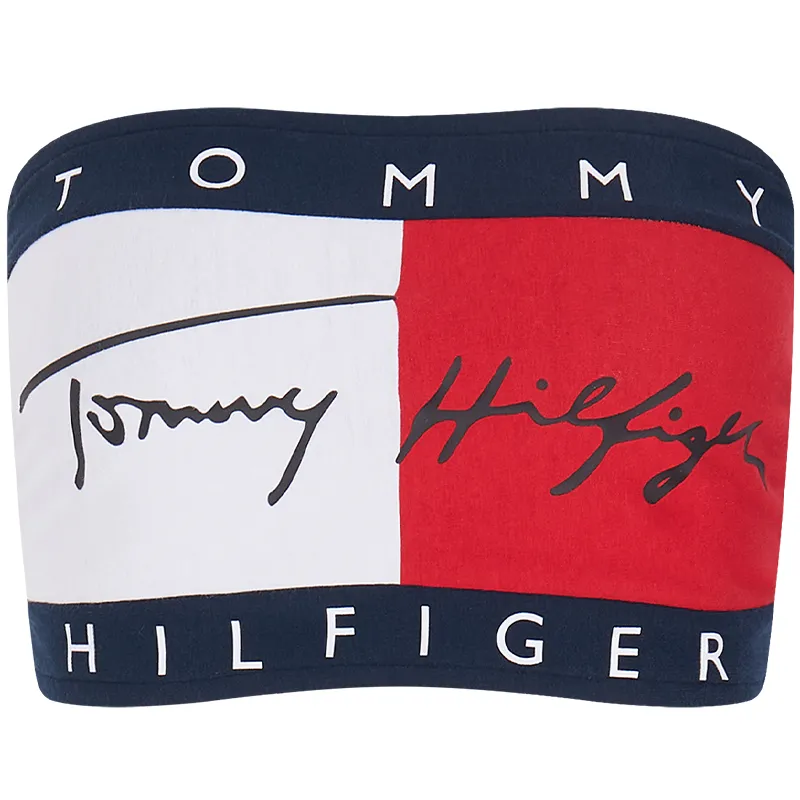 Tommy Hilfiger Strapless Top Women's White Red Navy Blue C1G