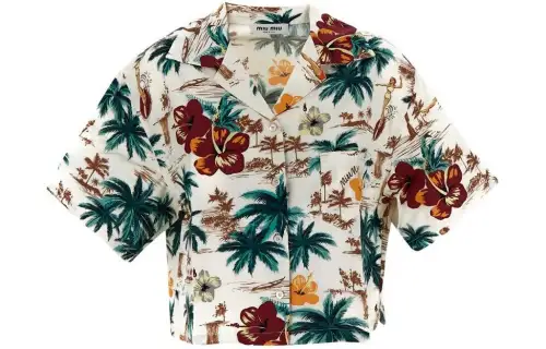MIU MIU Graphic Printed Short-Sleeved Shirt