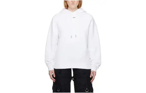 OFF WHITE Logo print Cotton Hoodie
