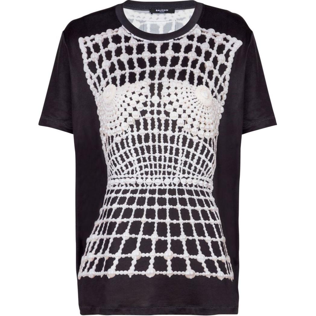Женская футболка BALMAIN (черная)