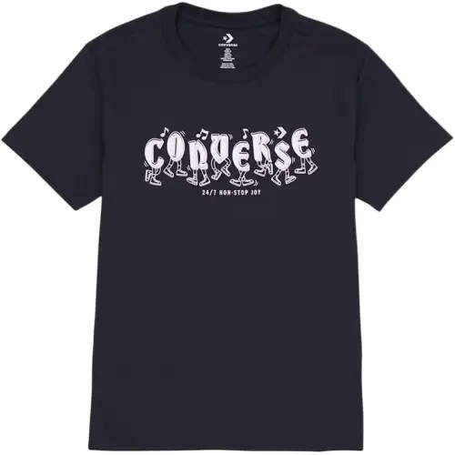 Converse T Shirts Women's Black Crew Neck Moderate