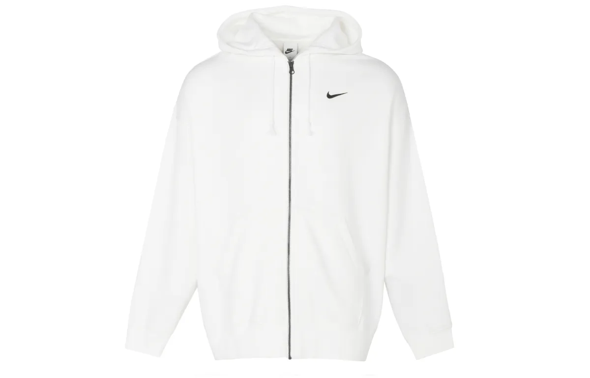 Nike Women'ss Fleece Lined Zip-Up Hooded Jacket White