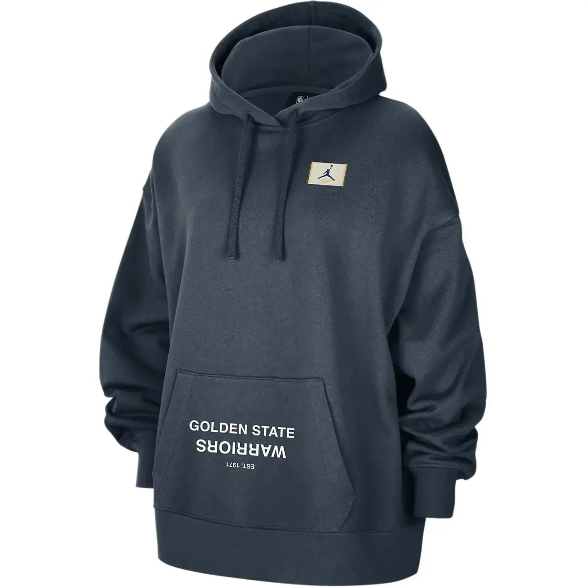 Jordan x NBA Courtside Letter Print Fleece Lined Loose Fit Hooded Long Sleeved Sweatshirt Women's Arsenal Dark Sea Blue