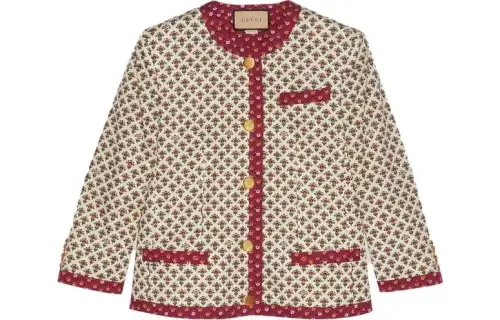 GUCCI Jackets Women's Red Crew Neck Moderate Other