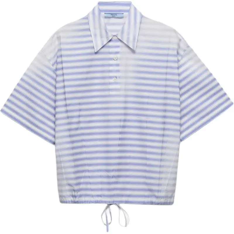 Prada striped poplin polo shirt
