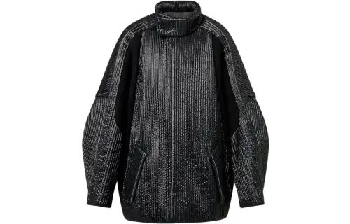 LOUIS VUITTON Pinstripe Quilted Egg Coat
