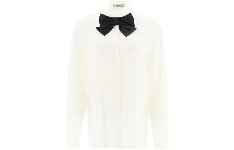 PRADA Shirts Women's White Crew Neck Moderate Other
