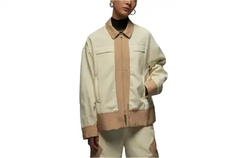 Jordan 24 Engineered Jackets Women's Khaki Lapel Moderate Other