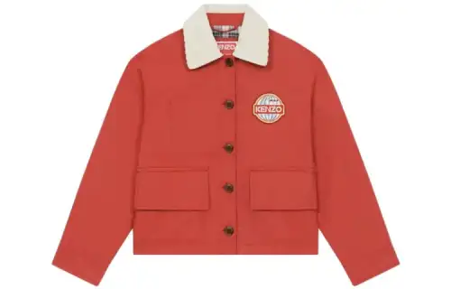 【Previous Season】Travel logo-appliqué cotton jacket