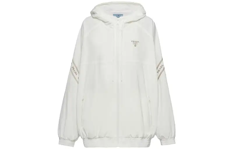 PRADA Jackets Women's White Hooded Moderate Other