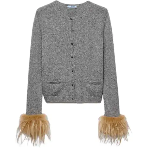 PRADA SS25 Cashmere Sweater Women's Gray