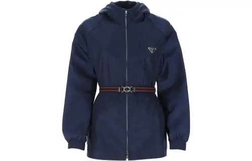 PRADA Jackets Women's Blue Hooded Moderate Other