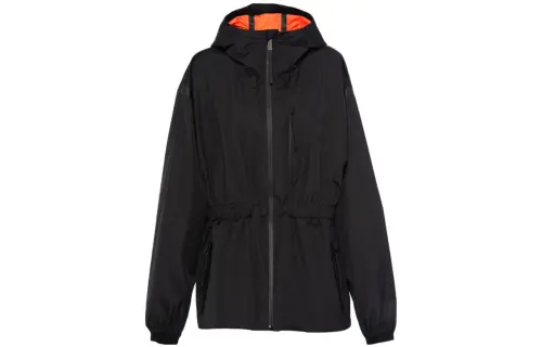 PRADA Jackets Women's Black Hooded Moderate Other
