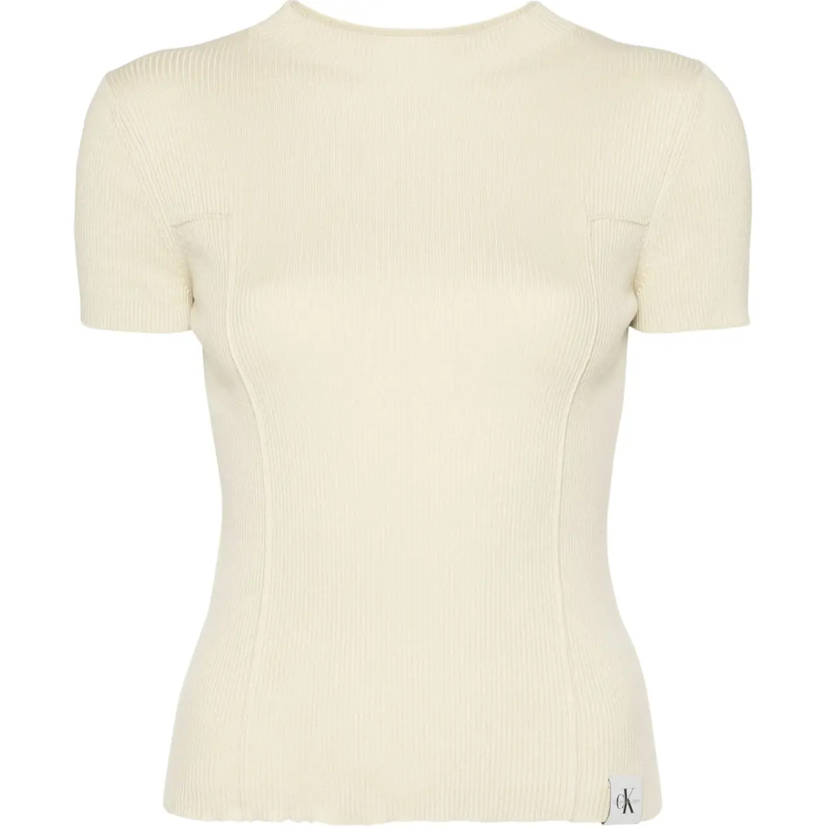 Calvin Klein Jeans Mock neck Ribbed T shirt