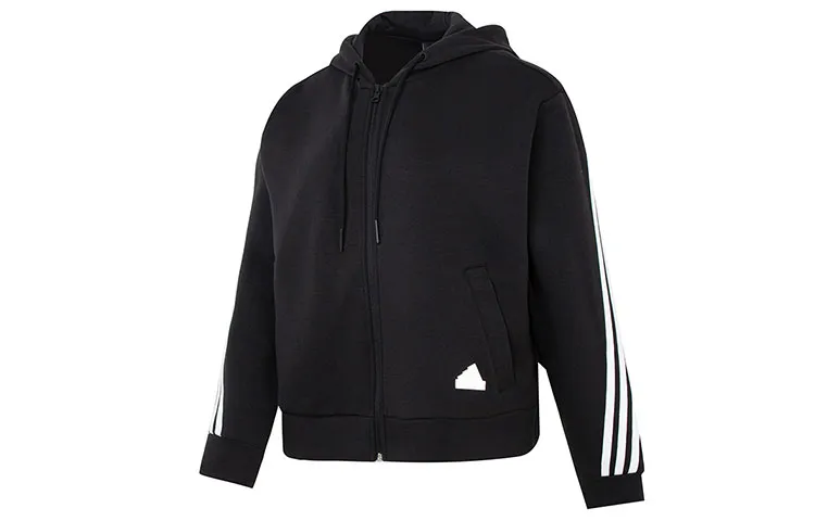adidas Women's Future Icons 3-Stripes Full-Zip Hoodie Black