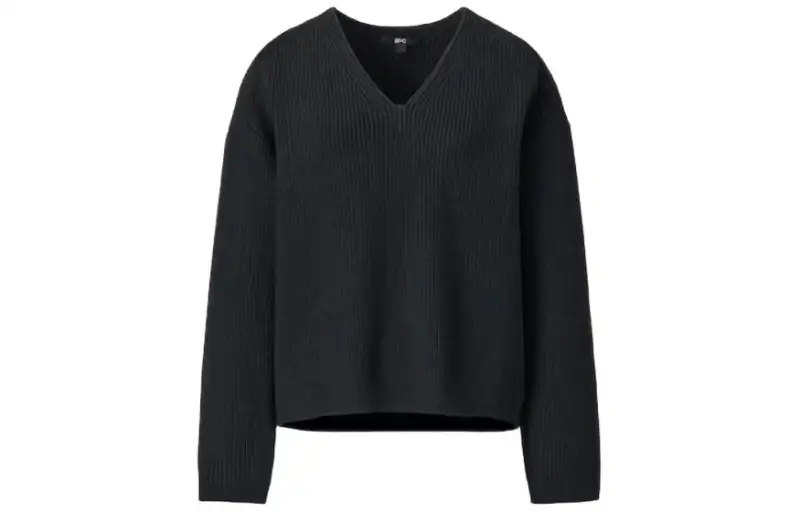 UNIQLO C Collection Knitwear Women's Black V Neck Moderate Other