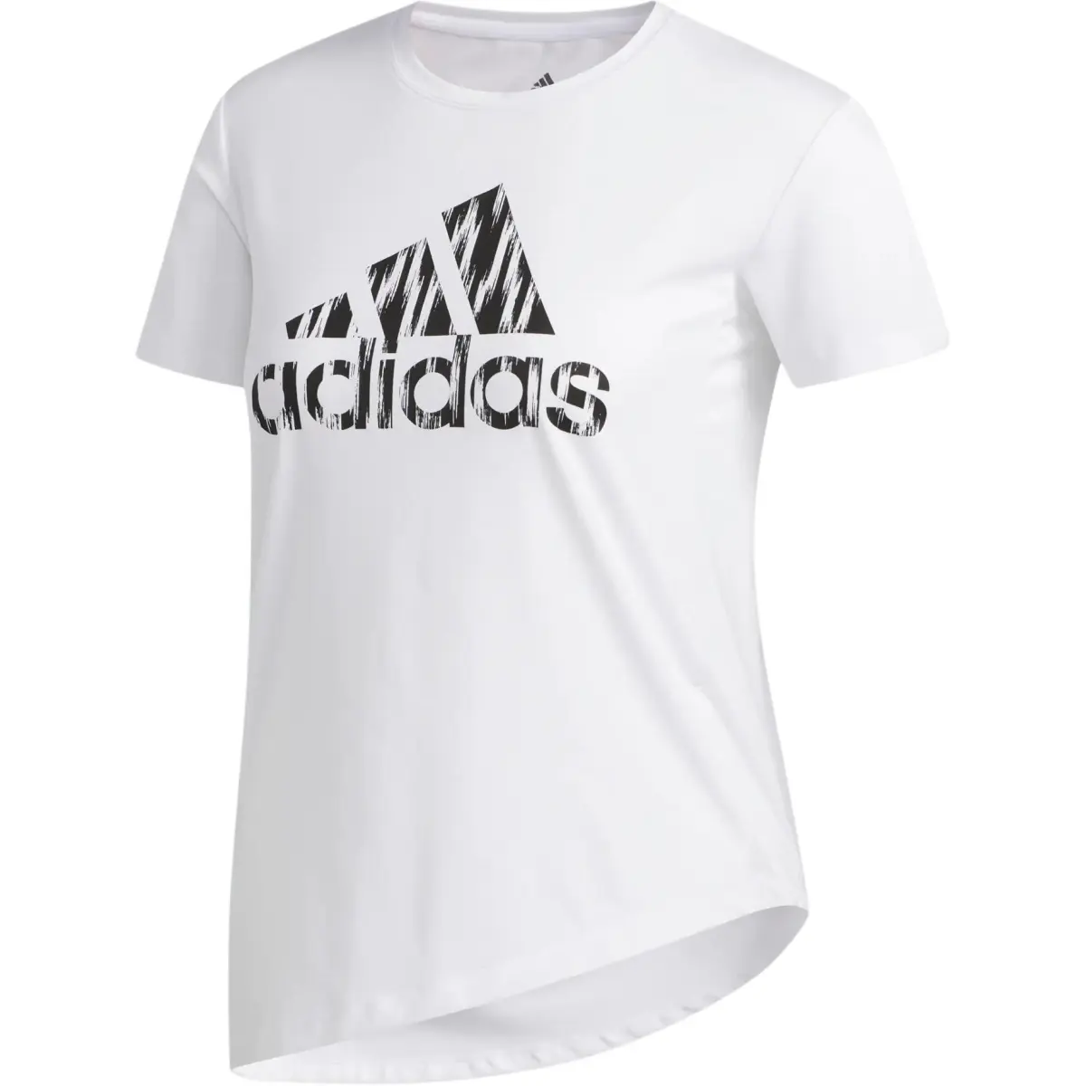 Adidas T-Shirts Women's White Crew Neck Moderate Straight Fit