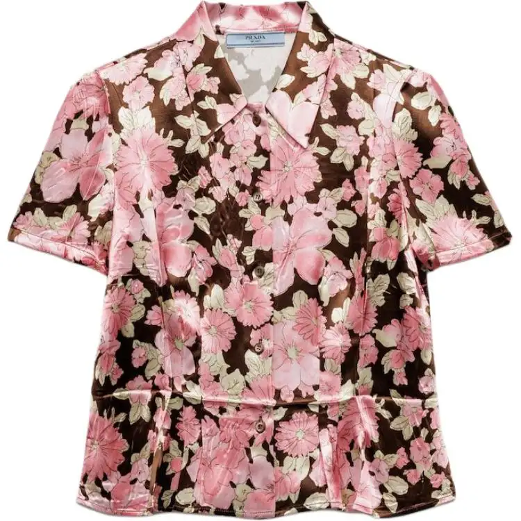 PRADA Shirts Women's Ebony Lapel Moderate Other