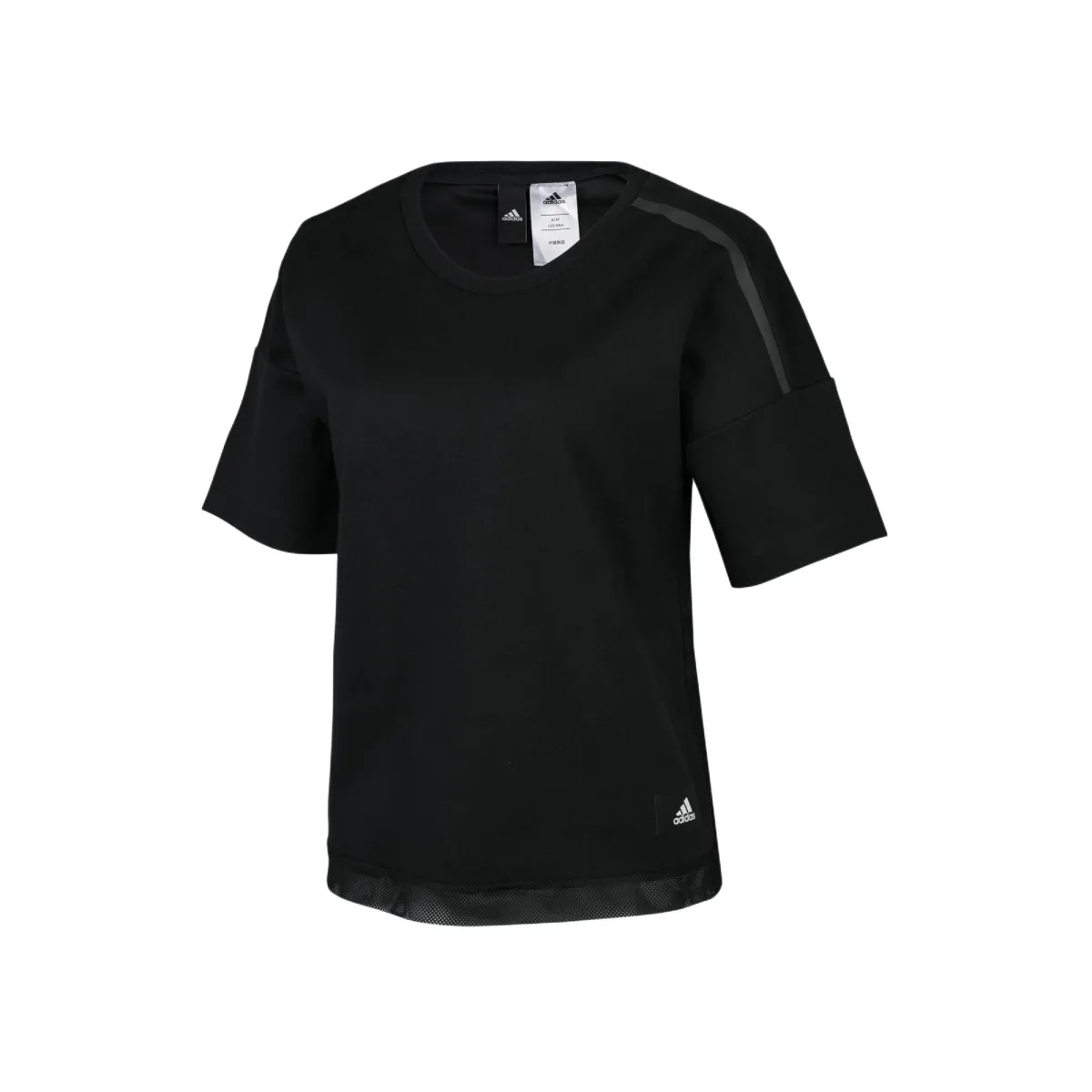 Adidas T-Shirts Women's Black Crew Neck Moderate