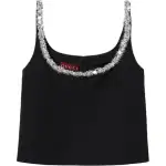 GUCCI Camisoles Women's Black U Neck Moderate Straight Fit