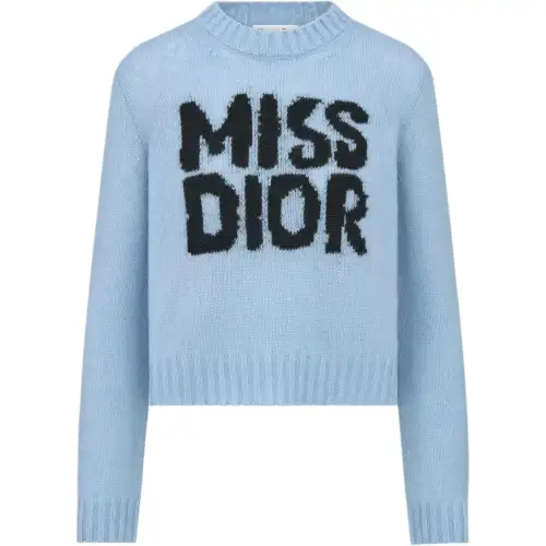 DIOR FW24 Cashmere Sweater Women's Light Blue