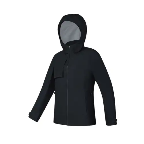 FILA Golf Comfortable Thermal Waterproof Breathable Hooded Fleece Lined Velvet Jackets & Coats Women's Pitch Black