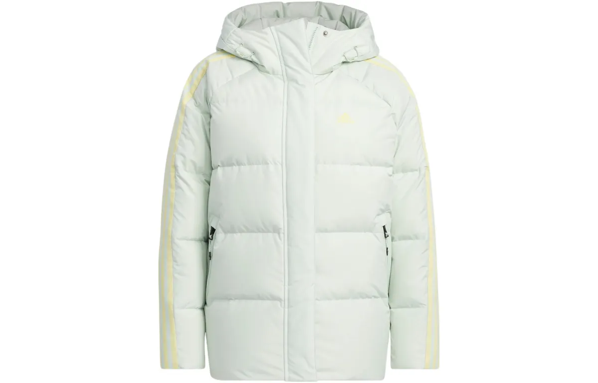 Adidas 3 Stripes Down Jacket Women's Linen Green