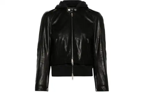 Balenciaga Layered detail Leather Jacket