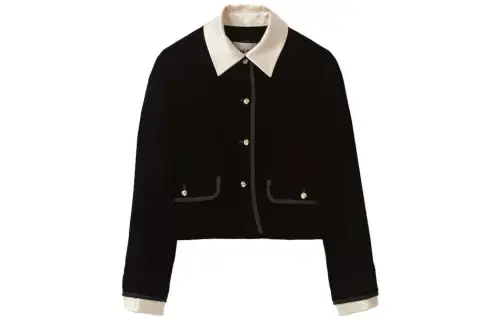 MIU MIU Jackets Women's Black Lapel Moderate Other