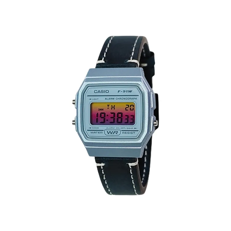 CASIO Custom Collection Quartz Movement Genuine Leather Strap Watch Men's Watches Blue Dial