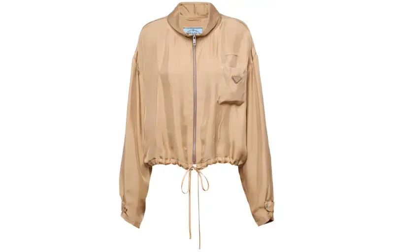 PRADA Triangle logo Silk Jacket