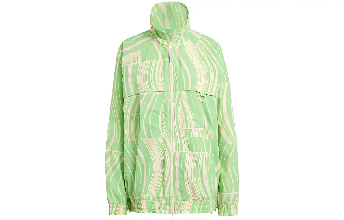Adidas X Stella McCartney Jackets Women's Green Stand Collar Moderate Workwear