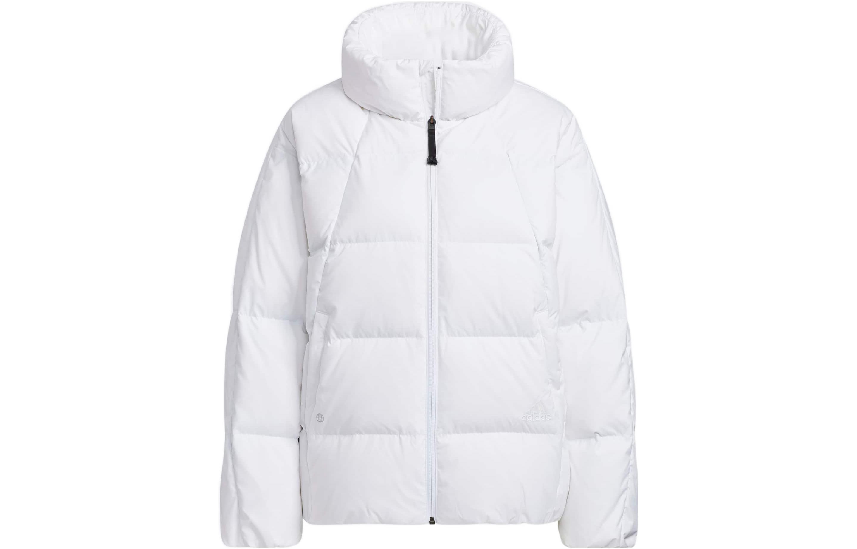 Женская куртка adidas в полоску (белая)